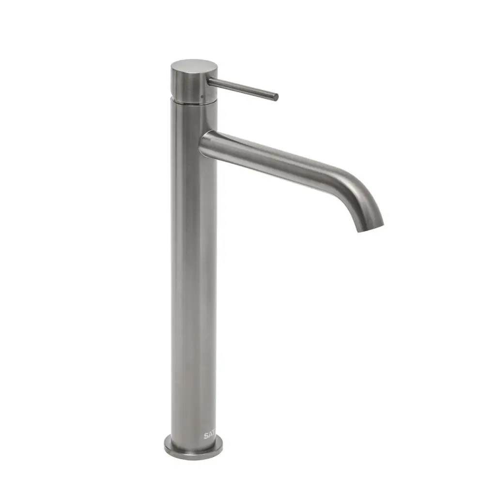 Vysoká umyvadlová baterie SAT Aurum bez výpusti broušený gun metal SATBAUR285BGM SATBAUR285BGM