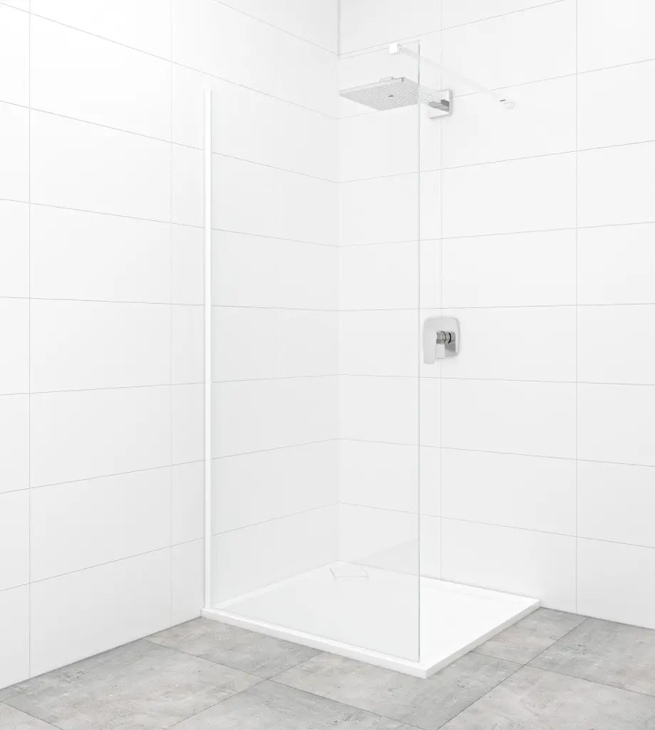 Sprchová zástěna Walk-in 100 cm SAT v barvě profilu bílá SATBWI100PRB SATBWI100PRB