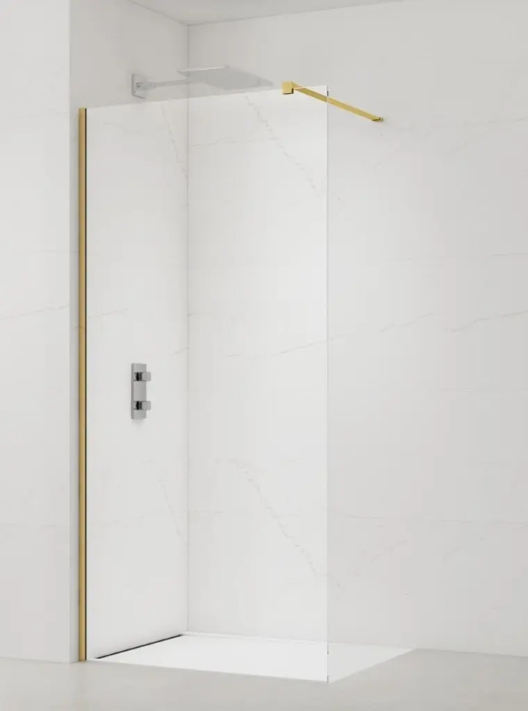 Sprchová zástěna Walk-in 110 cm SAT v barvě profilu zlatá lesk SATBWI110PRZ SATBWI110PRZ