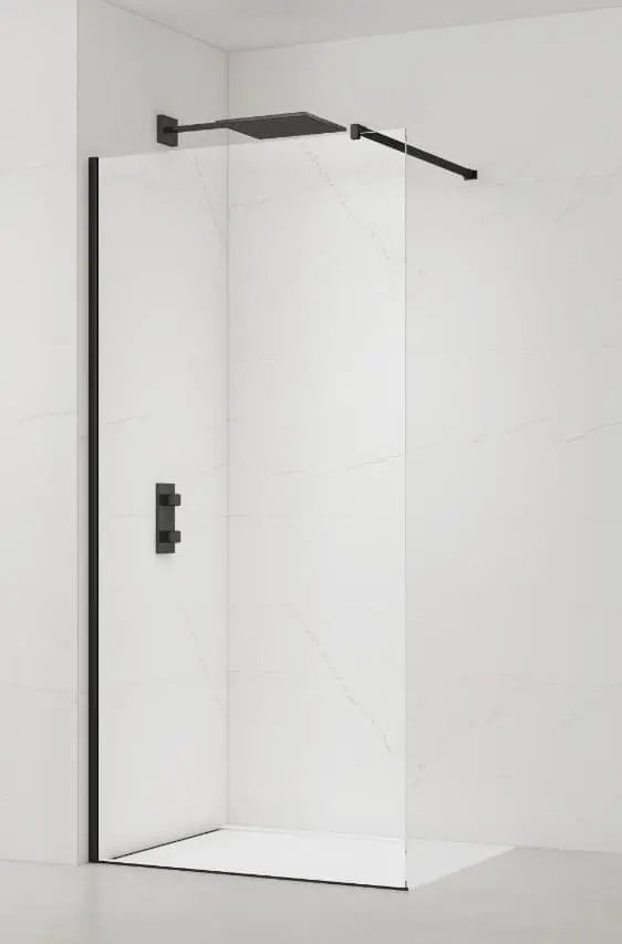 Sprchová zástěna Walk-in 130 cm SAT černá SATBWI130PRC SATBWI130PRC