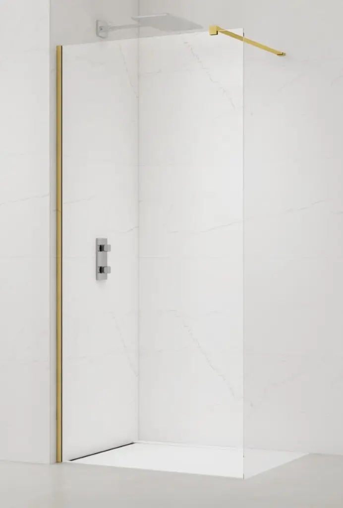 Sprchová zástěna Walk-in 130 cm SAT zlatá lesklá SATBWI130PRZ SATBWI130PRZ