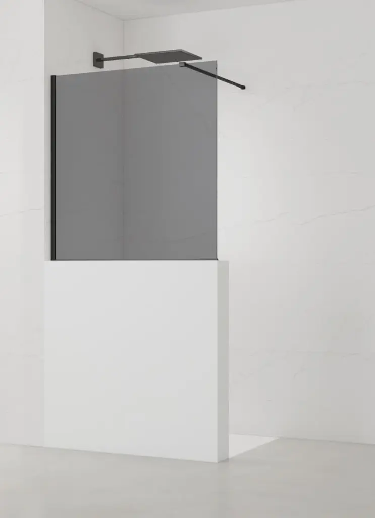 Sprchová zástěna SAT Walk-in 100x100 cm na sníženou příčku černá SATBWIS100KSPRC SATBWIS100KSPRC