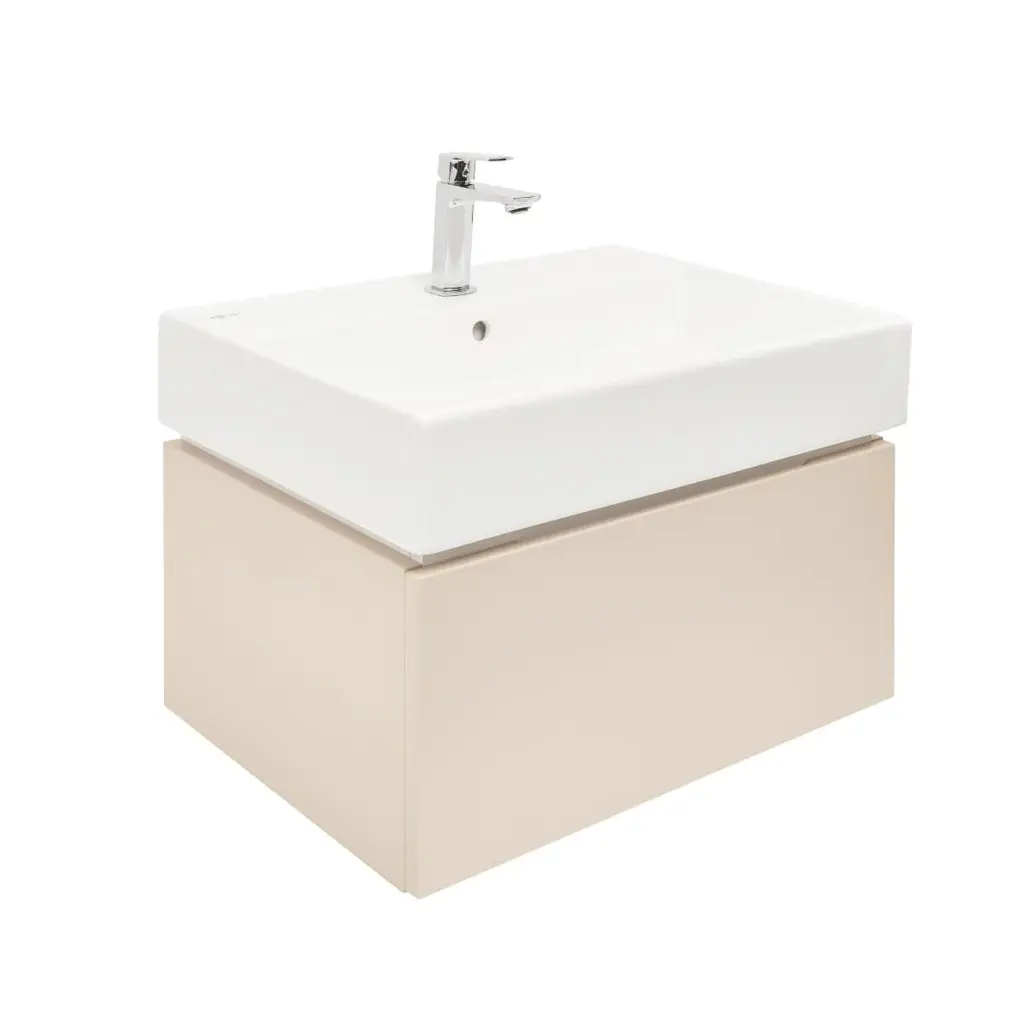 Koupelnová skříňka s umyvadlem SAT Feel 60x30x46 cm pískově béžová mat SATFEEL60BEU2B SATFEEL60BEU2B