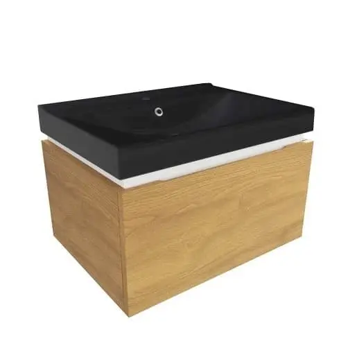 Koupelnová skříňka s umyvadlem SAT Feel 60x30x46 cm dub medový mat SATFEEL60DMU1MB SATFEEL60DMU1MB