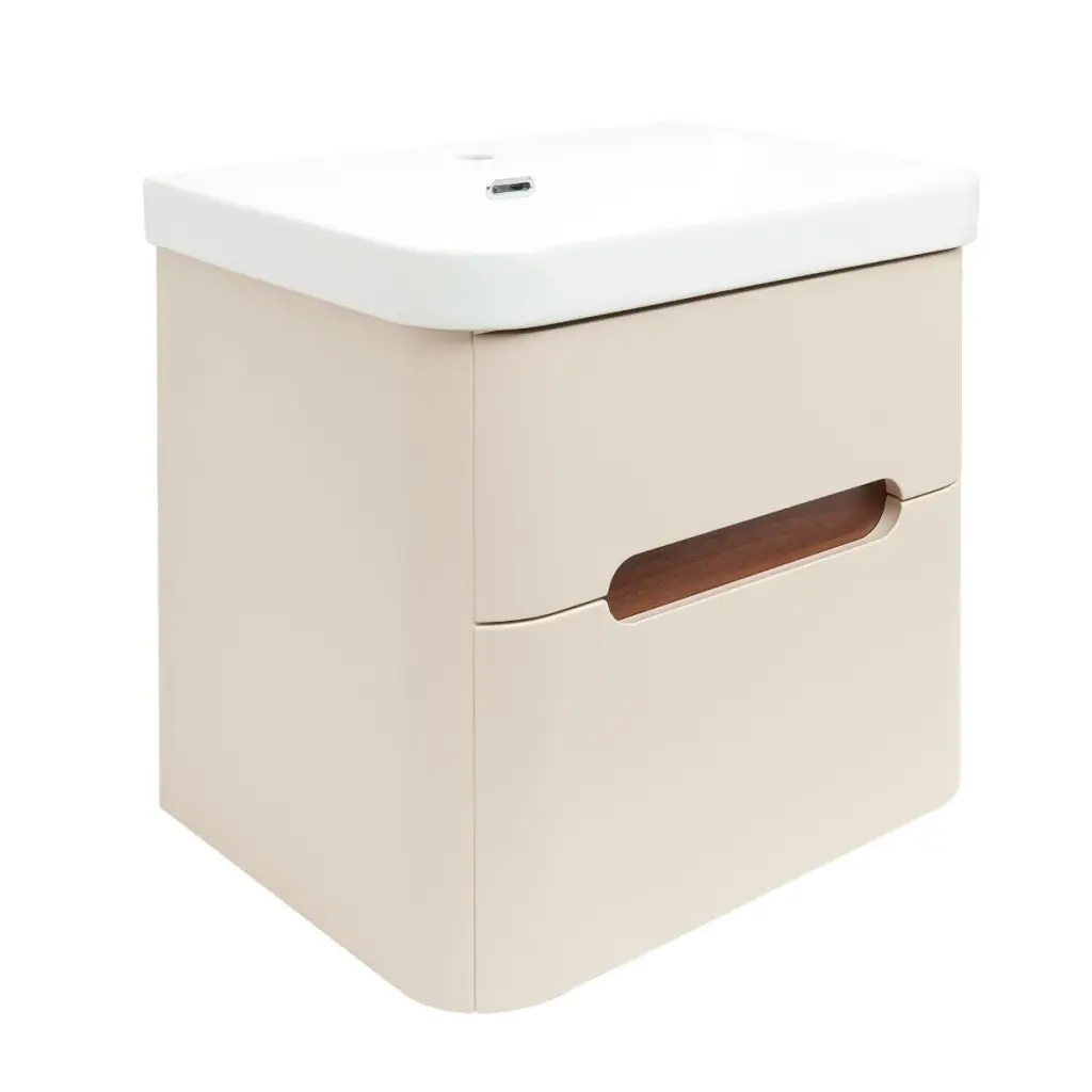 Koupelnová skříňka s umyvadlem SAT Fusion 57,5x53x45 cm pískově béžová mat SATFUSION260BEMW SATFUSION260BEMW