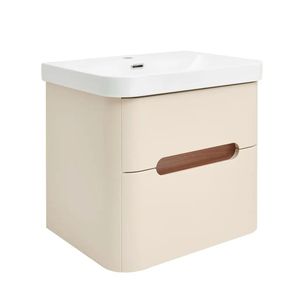 Koupelnová skříňka s umyvadlem SAT Fusion 57,5x53x45 cm pískově béžová mat SATFUSION260BEU SATFUSION260BEU
