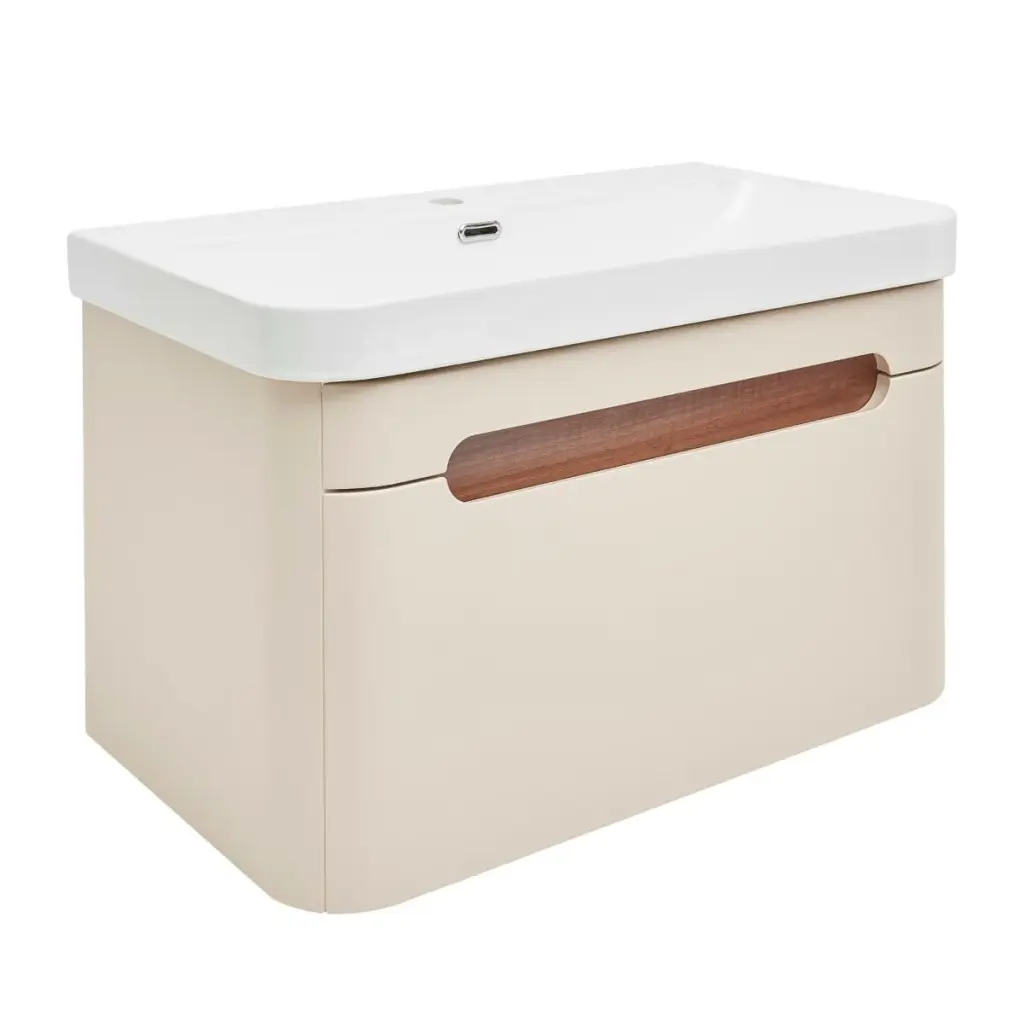 Koupelnová skříňka s umyvadlem SAT Fusion 77,5x43x45 cm pískově béžová mat SATFUSION80BEU SATFUSION80BEU