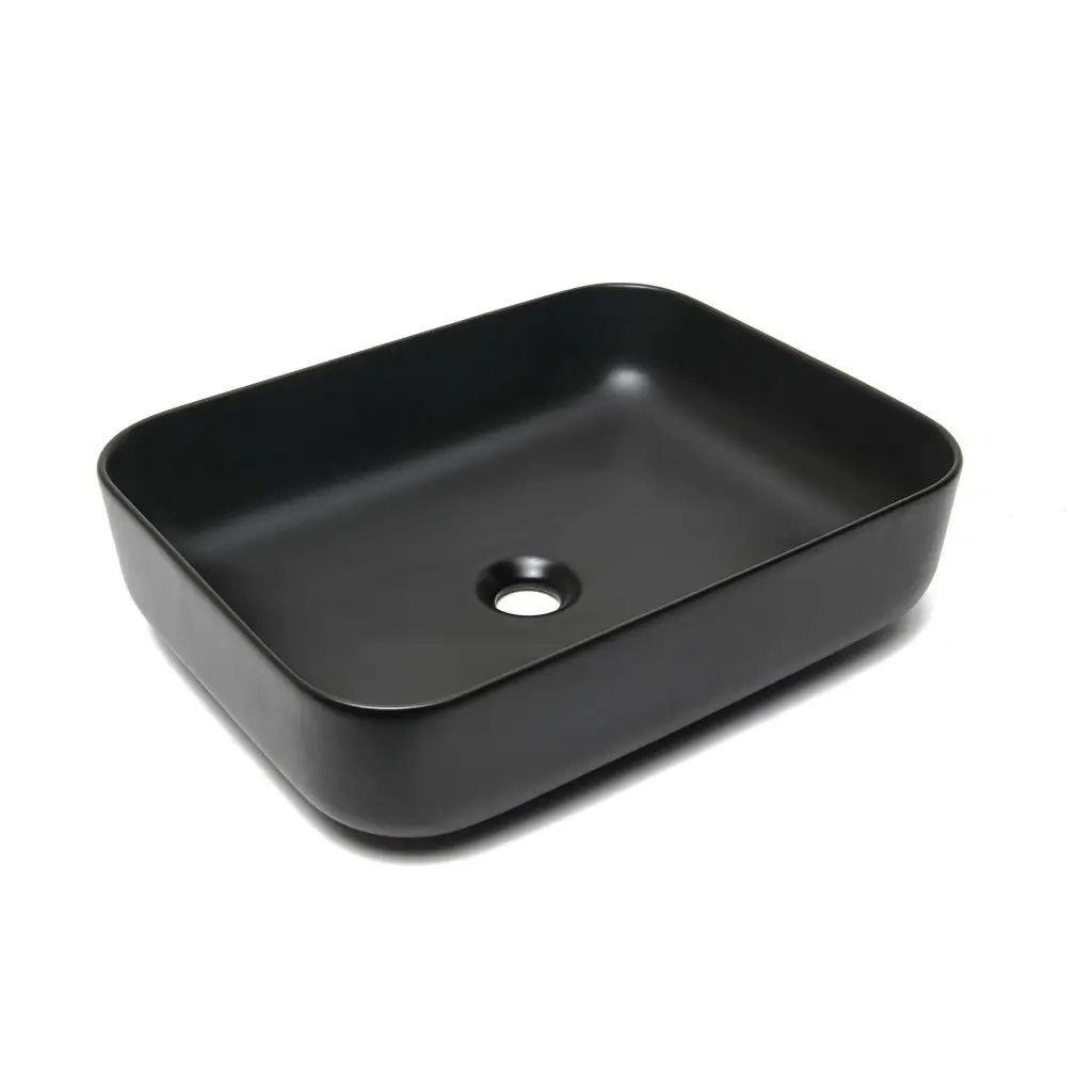 Umyvadlo na desku SAT Infinitio 50x39 cm černá mat bez přepadu SATINF5039BKM SATINF5039BKM