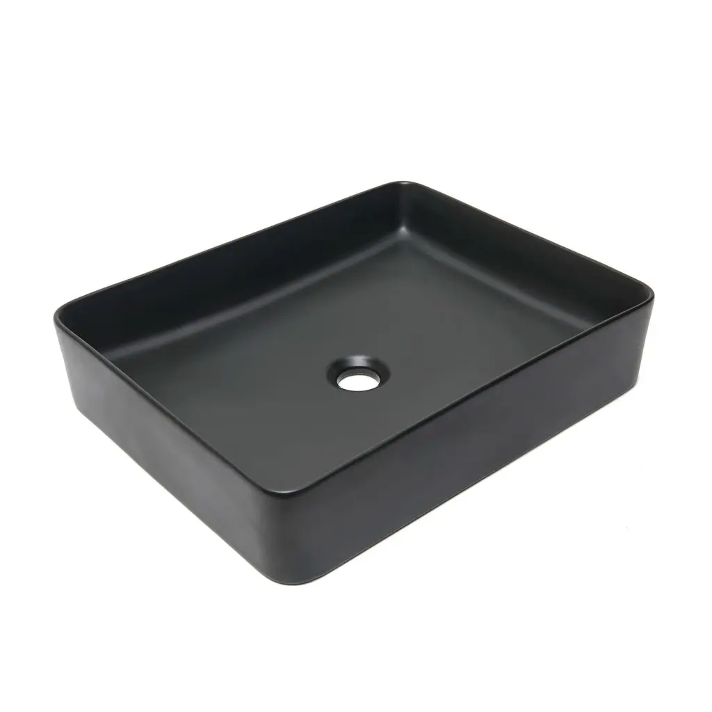 Umyvadlo na desku SAT Infinitio 50x40 cm černá mat bez přepadu SATINF5040BKM SATINF5040BKM