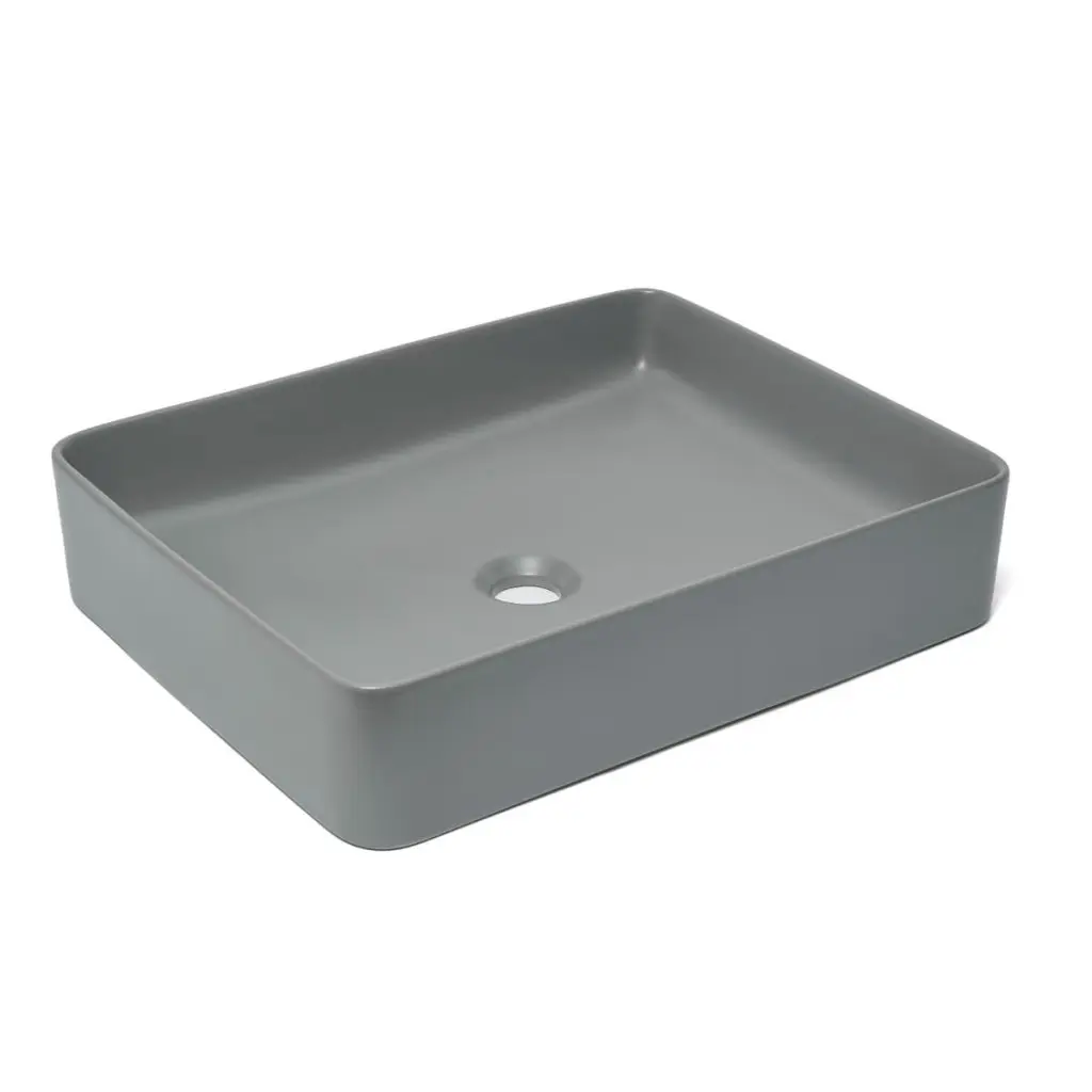 Umyvadlo na desku SAT Infinitio 50x40 cm šedá mat bez přepadu SATINF5040LGRM SATINF5040LGRM