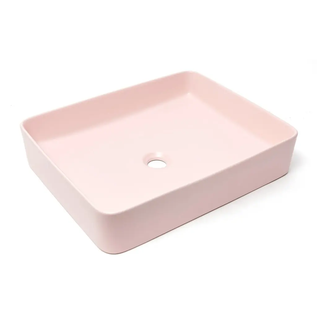 Umyvadlo na desku SAT Infinitio 50x40 cm růžová mat bez přepadu SATINF5040PM SATINF5040PM