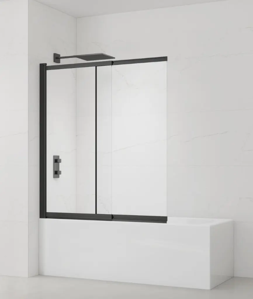 Vanová zástěna SAT Vision 140x120 cm černá SATVZVI120CT SATVZVI120CT