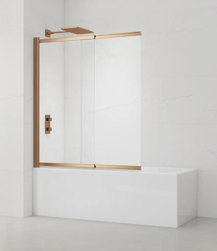 Vanová zástěna SAT Vision 140x120 cm broušený rose gold SATVZVI120RG SATVZVI120RG