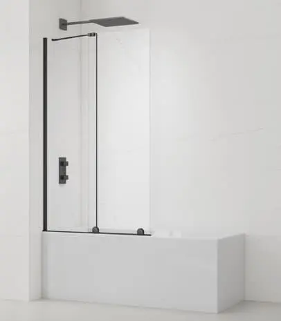 Vanová zástěna SAT Walk-In Xmotion 150x117,5 cm černá SATWIXMVZ150C SATWIXMVZ150C