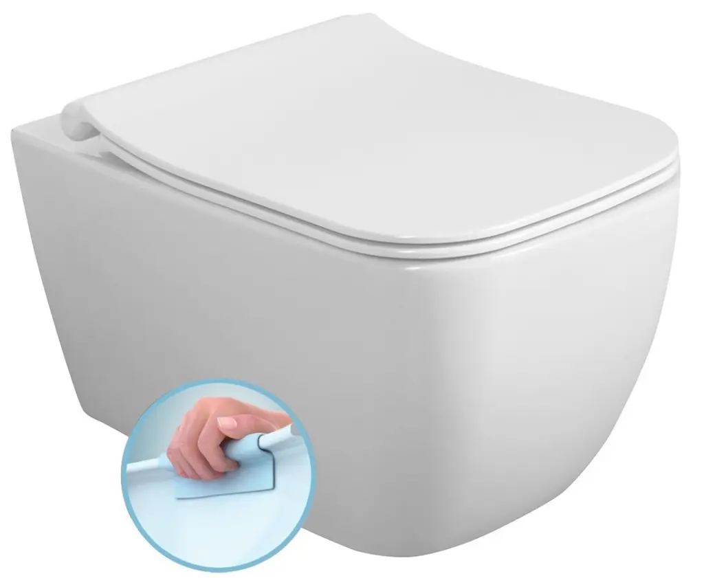 ISVEA VEA závěsná WC mísa Rimless, 34,5x52cm, bílá 10VA02004