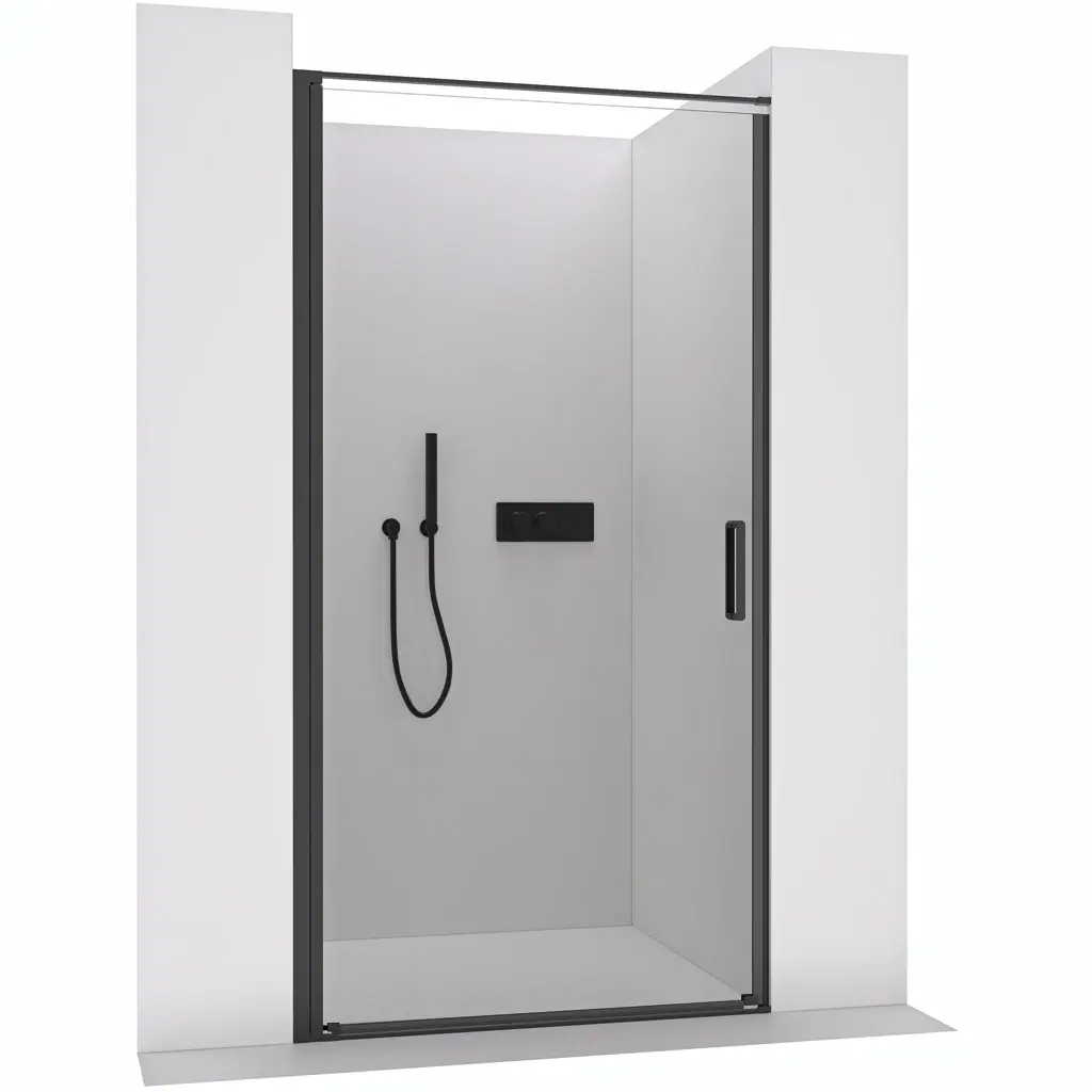 Sprchové otočné dveře Porte L/P - 8 mm - černá matná, transparentní sklo - 90x195 cm