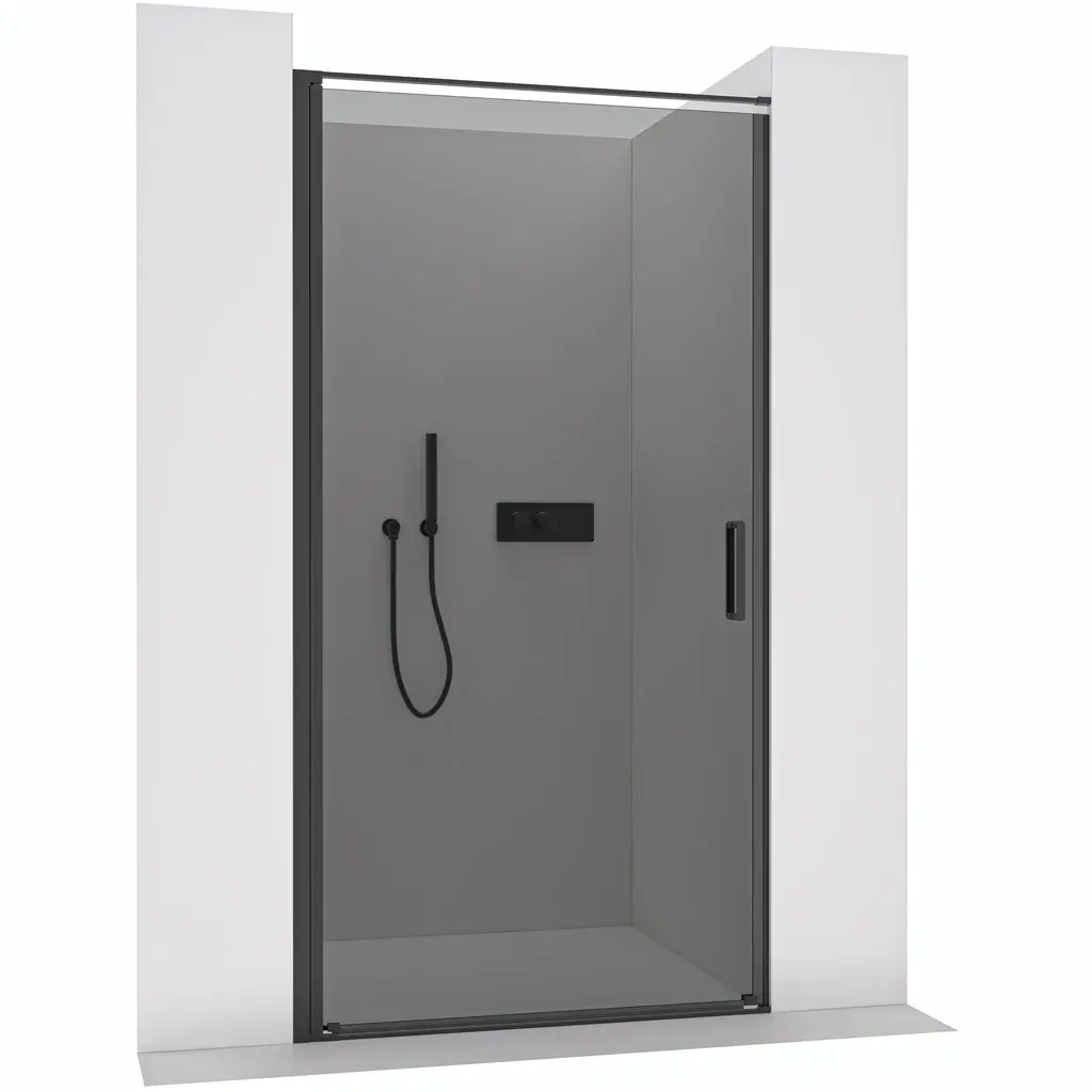 Sprchové otočné dveře Porte L/P - 8 mm - černá matná, grafitové sklo - 100x195 cm