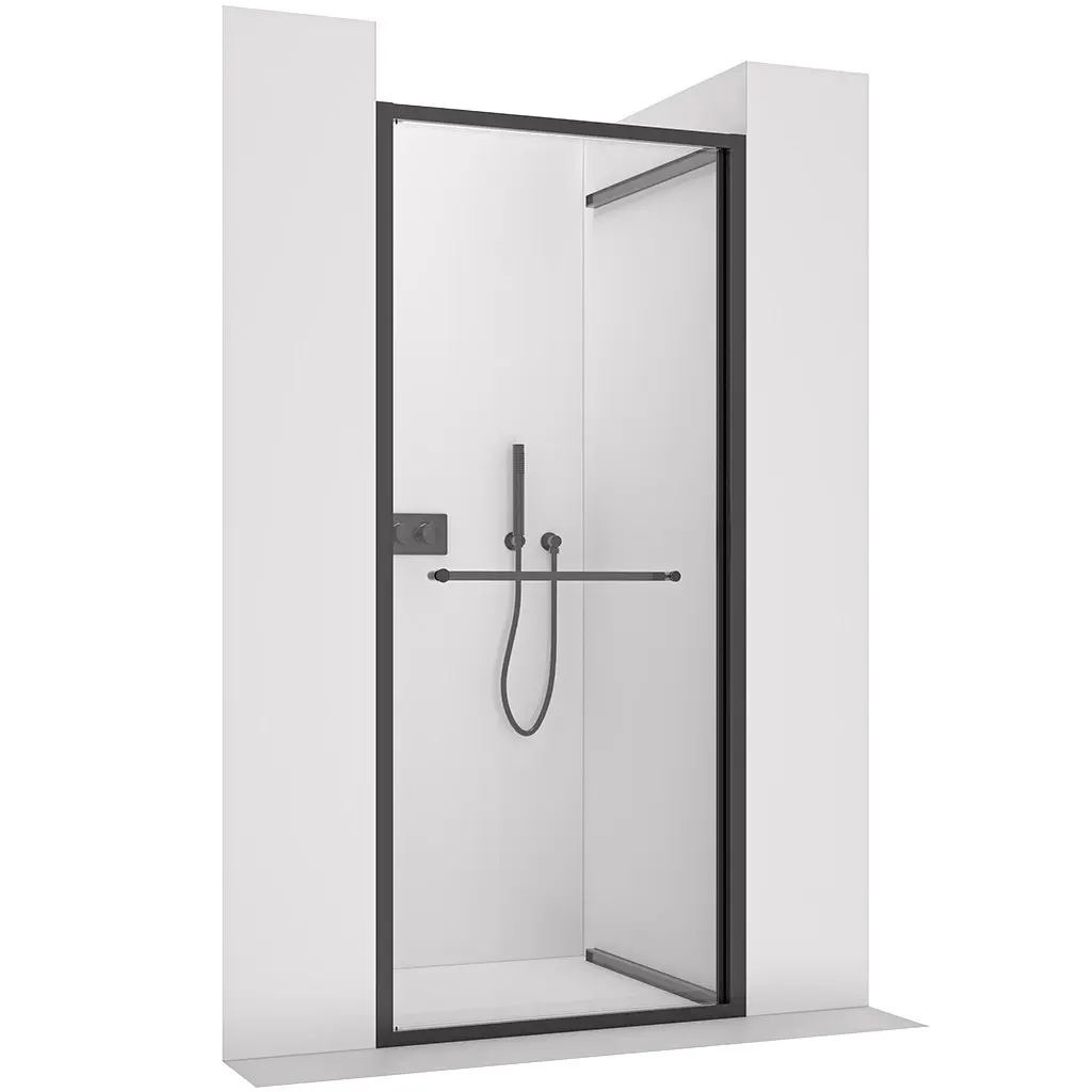 CERANO Sprchové posuvné dveře Versaro L/P 6 mm černá matná, transparentní sklo 80x195 zasouvací CER-8050BD80336