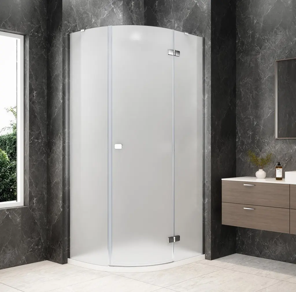 POLYSAN GLOBE CHROME čtvrtkruhový sprchový kout 900x800, matné sklo, pravé GB2980MRC