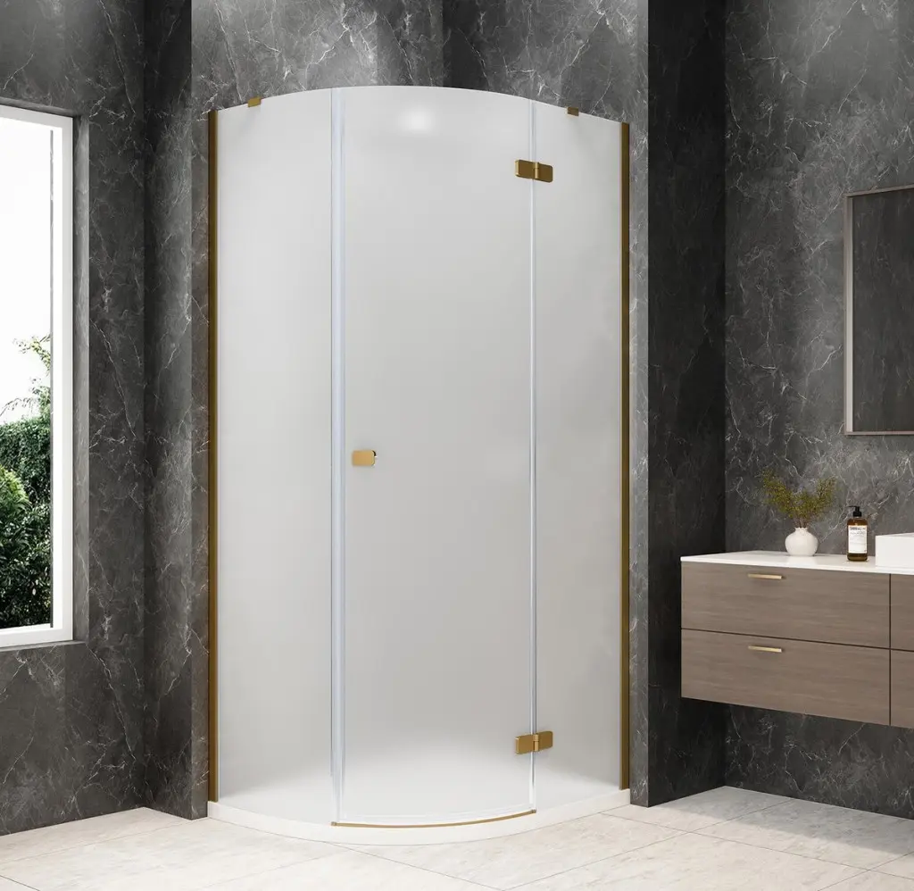 POLYSAN GLOBE GOLD MATT čtvrtkruhový sprchový kout 900x800, matné sklo, pravé GB2980MRG