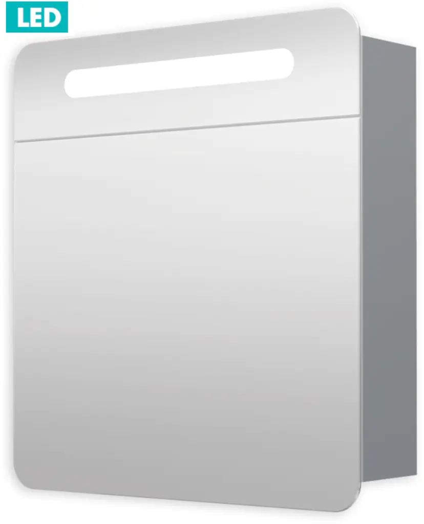Naturel Zrcadlová skříň 60 cm, 1 dveře levé, LED osvětlení, zásuvka+vypínač, IP44 GALPIR60LED GALPIR60LED
