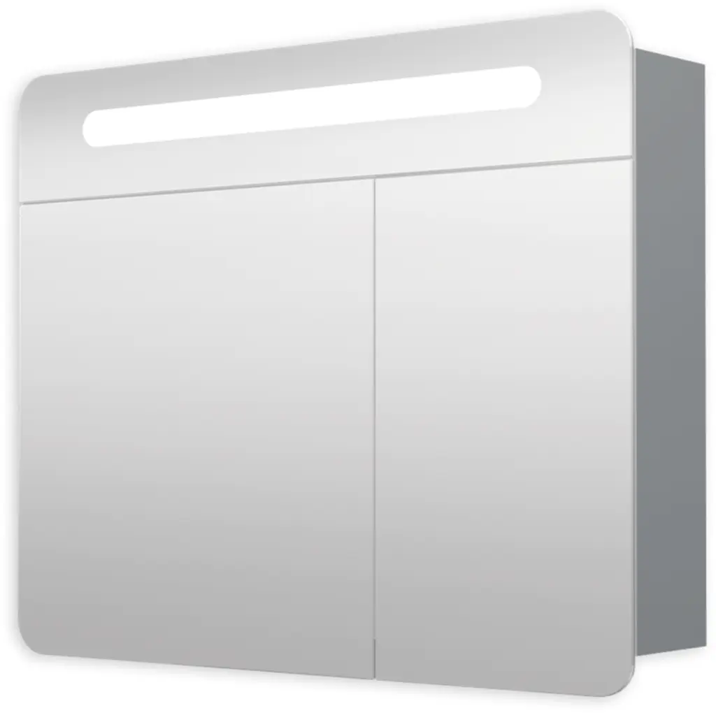 Naturel Zrcadlová skříň 80 cm,2 dveře,2x pant,LED osvětlení, zásuvka+vypínač, IP44 GALPIR80LED GALPIR80LED