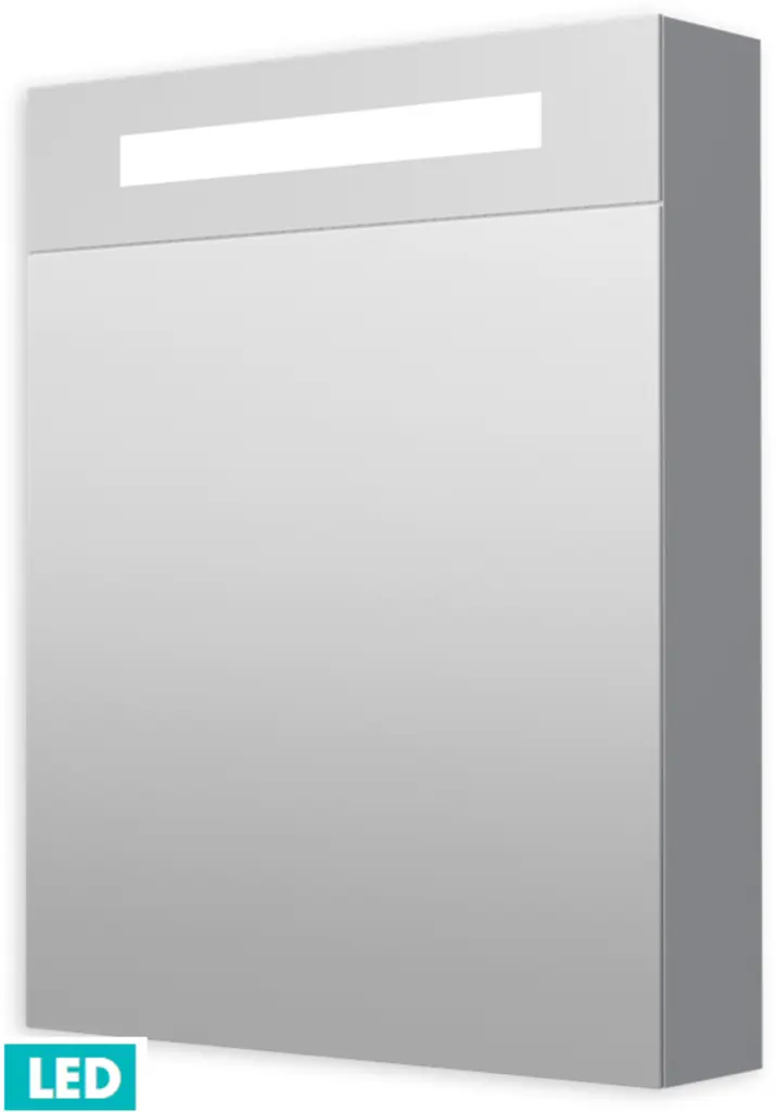 Naturel Zrcadlová skříň 60 cm s LED osvětlením, 1 dveře levé, zásvuka+vypínač, IP44 GALZS60LED GALZS60LED