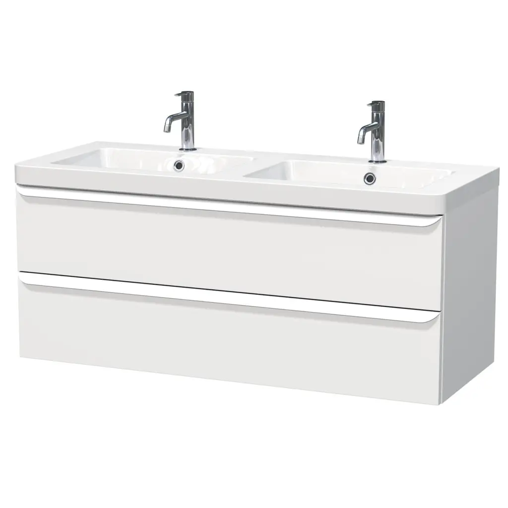 Koupelnová skříňka s umyvadlem Naturel Pavia 120x53x49 cm bílá mat bílá úchytka PAVIA3120ZBI PAVIA3120ZBI