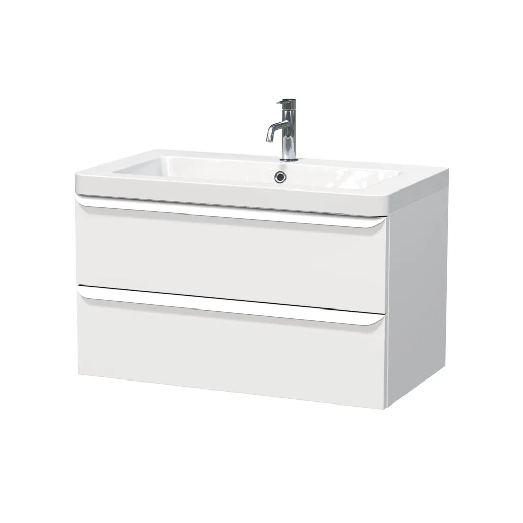Koupelnová skříňka s umyvadlem Naturel Pavia 85x53x49 cm bílá mat bílá úchytka PAVIA385ZBI PAVIA385ZBI