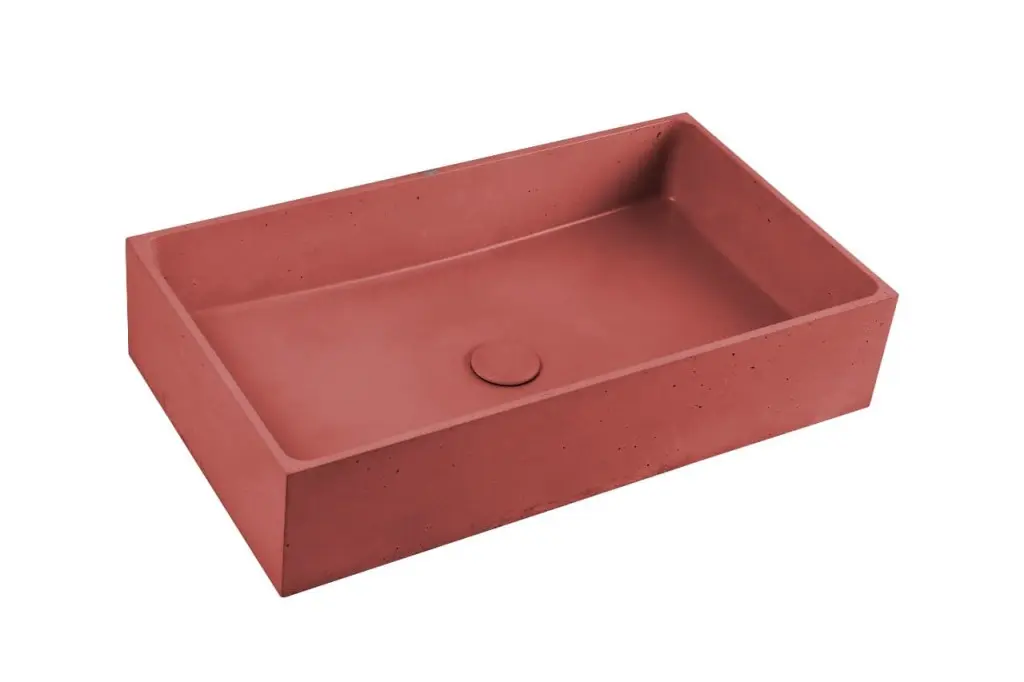 Umyvadlo na desku SAT Cemento 64x37 cm terakota bez přepadu CEM6437T CEM6437T
