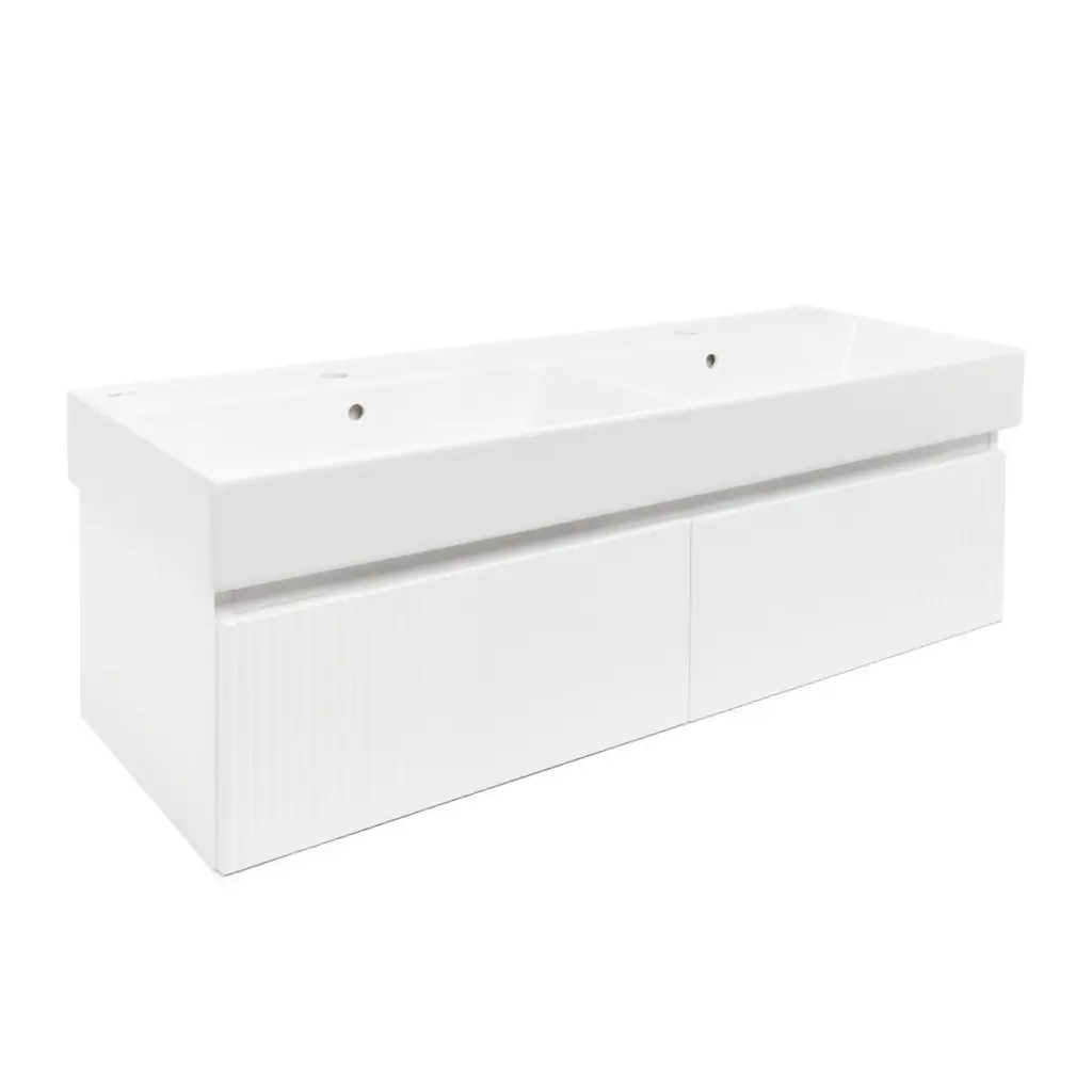 Koupelnová skříňka s umyvadlem SAT Evolution 118x30x44,8 cm bílá mat SATEVO120WMU2 SATEVO120WMU2