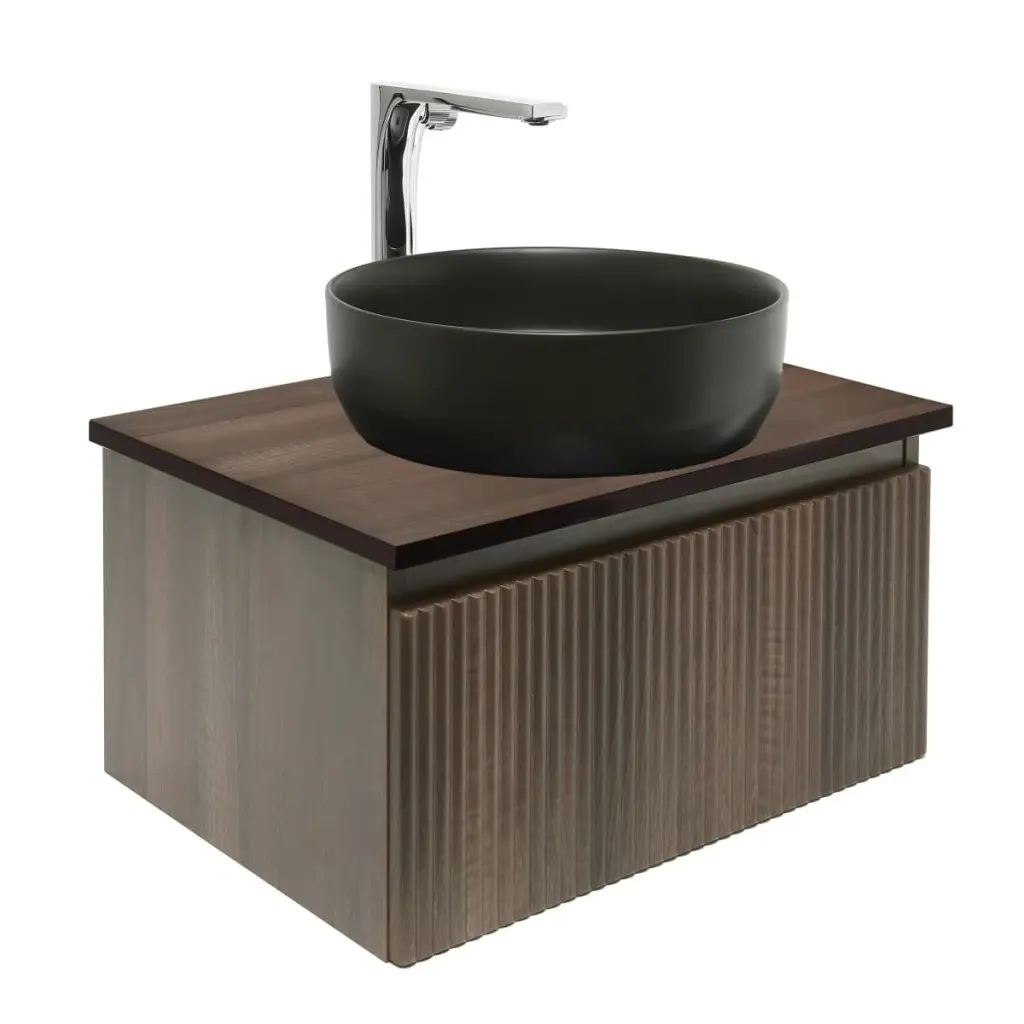 Koupelnová skříňka s umyvadlem a baterií SAT Evolution 58x30x44,8 cm ořech mat SATEVO60NADBUC SATEVO60NADBUC