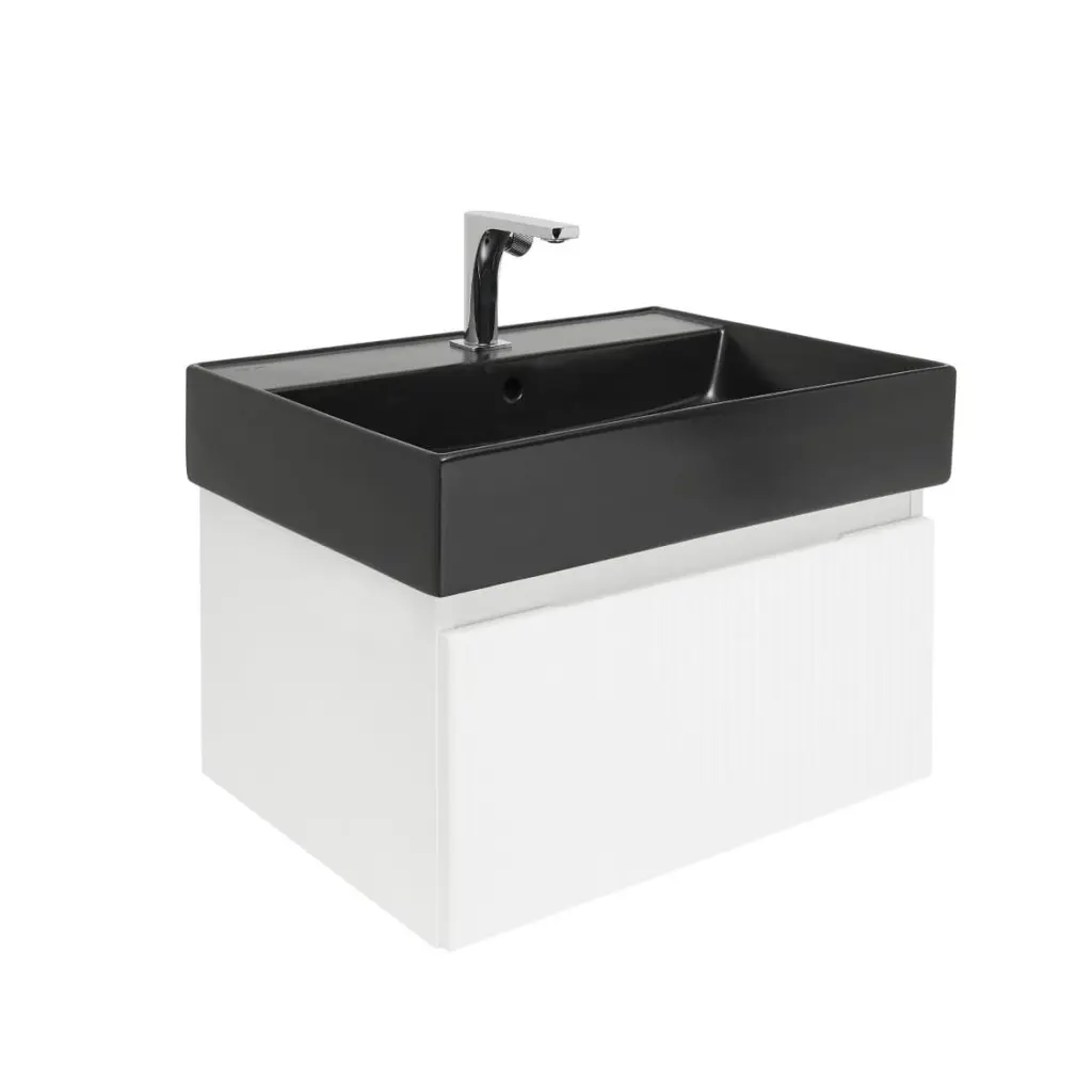 Koupelnová skříňka s baterií a umyvadlem SAT Evolution 1 58x30x44,8 cm bílá mat SATEVO60WMU2BBA SATEVO60WMU2BBA