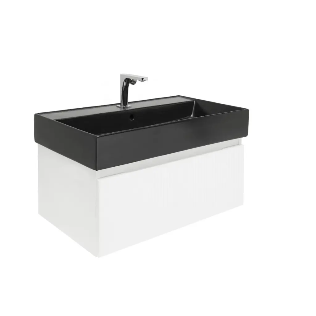Koupelnová skříňka s baterií a umyvadlem SAT Evolution 1 78x30x44,8 cm bílá mat SATEVO80WMU2BBA SATEVO80WMU2BBA
