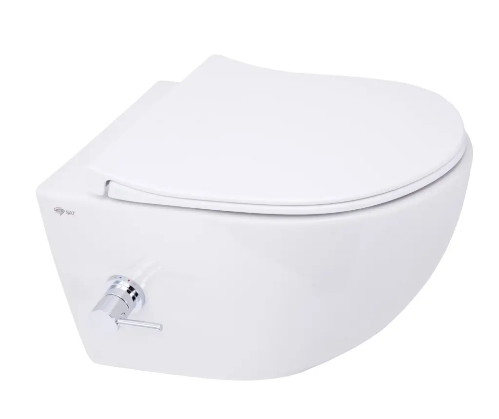 Wc s bidetem závěsné SAT Infinitio včetně prkénka softclose, zadní odpad SATINF011RREXPBFC SATINF011RREXPBFC