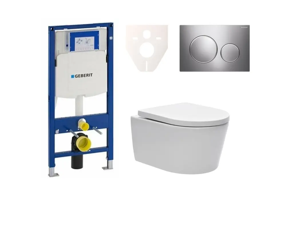 Cenově zvýhodněný závěsný WC set Geberit do lehkých stěn / předstěnová montáž + WC SAT Brevis SIKOGES3W41 SIKOGES3W41