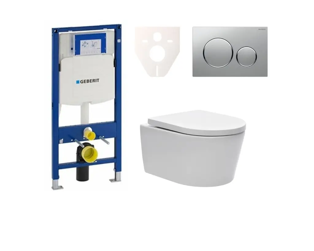 Cenově zvýhodněný závěsný WC set Geberit do lehkých stěn / předstěnová montáž + WC SAT Brevis SIKOGES3W42 SIKOGES3W42