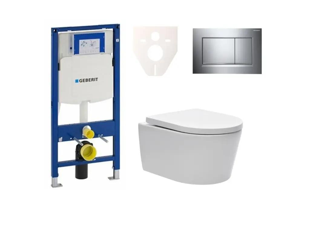 Cenově zvýhodněný závěsný WC set Geberit do lehkých stěn / předstěnová montáž + WC SAT Brevis SIKOGES3W6 SIKOGES3W6