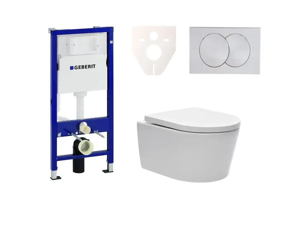 Cenově zvýhodněný závěsný WC set Geberit do lehkých stěn / předstěnová montáž + WC SAT Brevis SIKOGES6W7 SIKOGES6W7