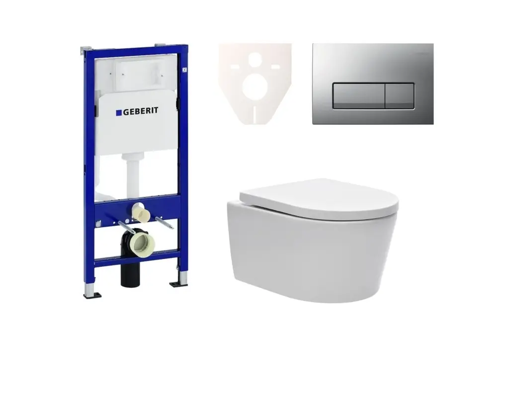 Cenově zvýhodněný závěsný WC set Geberit do lehkých stěn / předstěnová montáž + WC SAT Brevis SIKOGES6W8 SIKOGES6W8