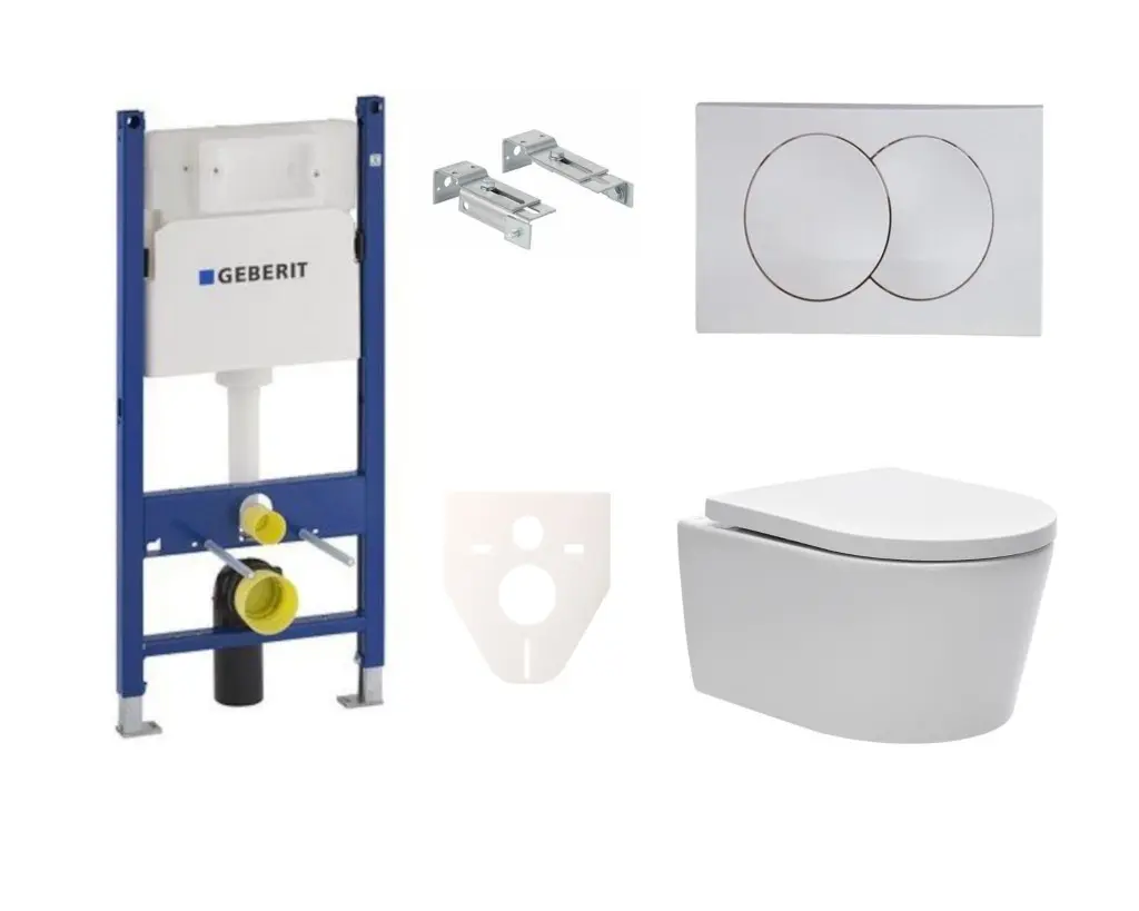 Cenově zvýhodněný závěsný WC set Geberit do lehkých stěn / předstěnová montáž + WC SAT Brevis SIKOGES7W7S SIKOGES7W7S