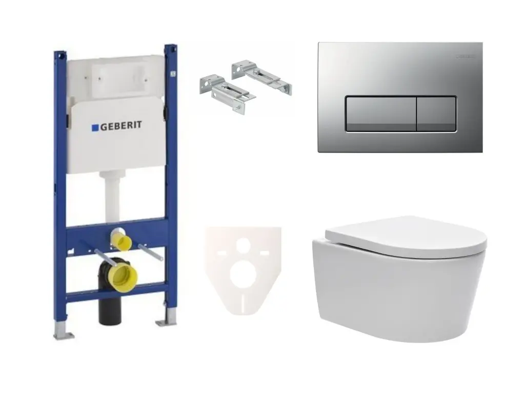 Cenově zvýhodněný závěsný WC set Geberit do lehkých stěn / předstěnová montáž + WC SAT Brevis SIKOGES7W8S SIKOGES7W8S