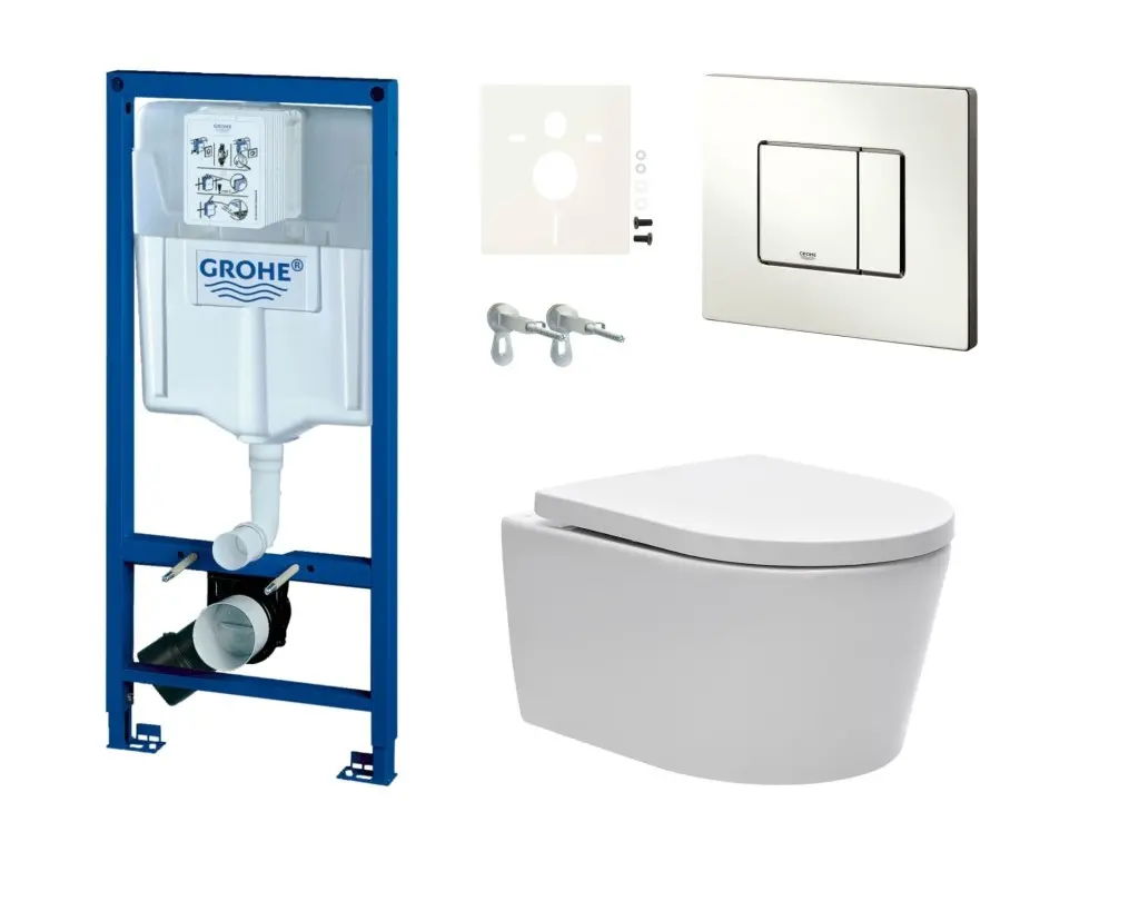 Cenově zvýhodněný závěsný WC set Grohe do lehkých stěn / předstěnová montáž + WC SAT Brevis SIKOGRSBR2S SIKOGRSBR2S