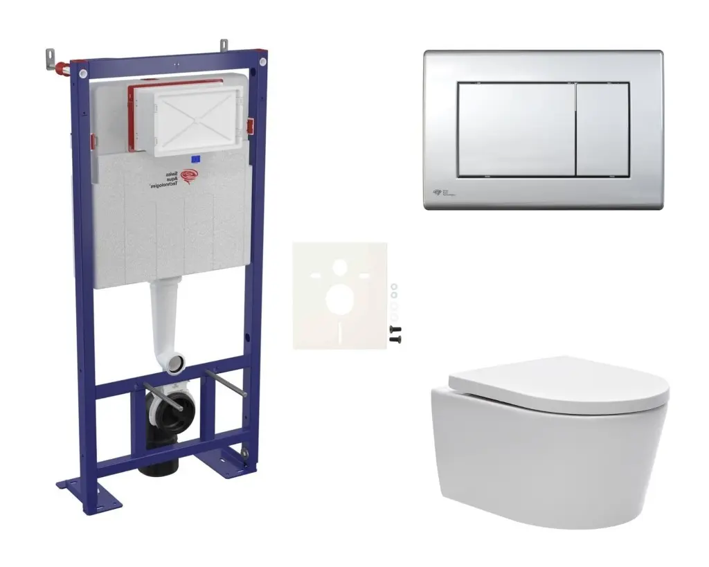 Cenově zvýhodněný závěsný WC set SAT do lehkých stěn / předstěnová montáž + WC SAT Brevis SIKOSSBR21 SIKOSSBR21