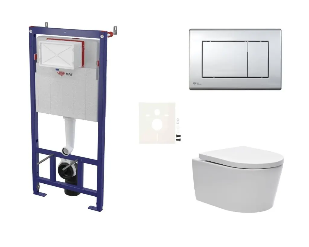 Cenově zvýhodněný závěsný WC set SAT do lehkých stěn / předstěnová montáž + WC SAT Brevis SIKOSSBR21K SIKOSSBR21K