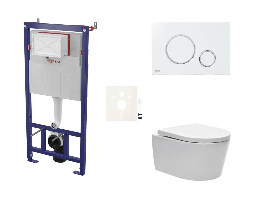 Cenově zvýhodněný závěsný WC set SAT do lehkých stěn / předstěnová montáž + WC SAT Brevis SIKOSSBR70K SIKOSSBR70K