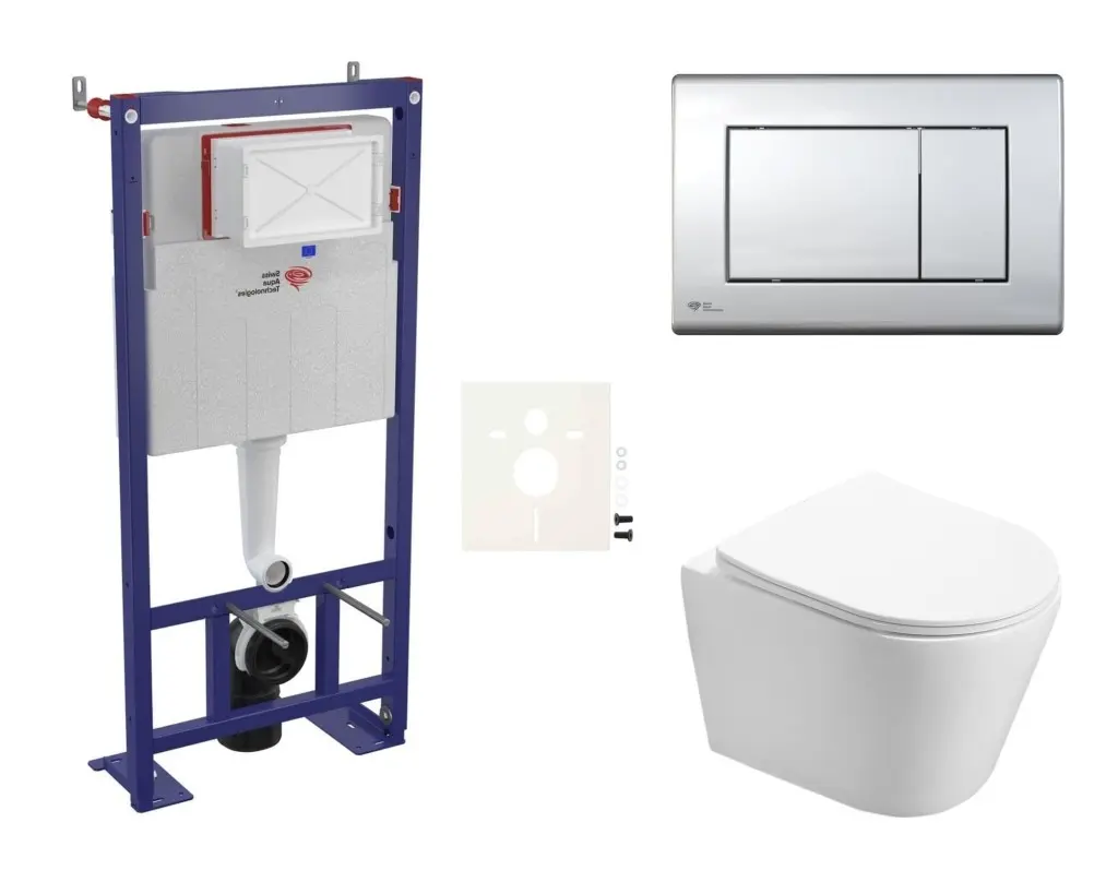 Cenově zvýhodněný závěsný WC set SAT do lehkých stěn / předstěnová montáž + WC SAT Infinitio SIKOSSIN21 SIKOSSIN21