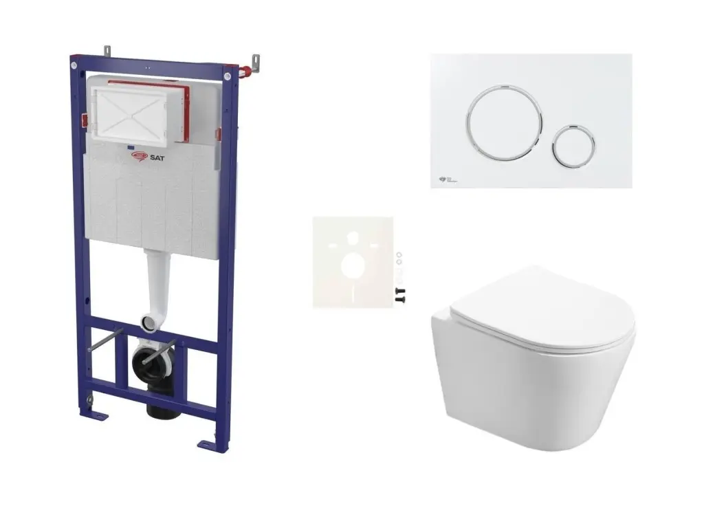 Cenově zvýhodněný závěsný WC set SAT do lehkých stěn / předstěnová montáž + WC SAT Infinitio SIKOSSIN70K SIKOSSIN70K
