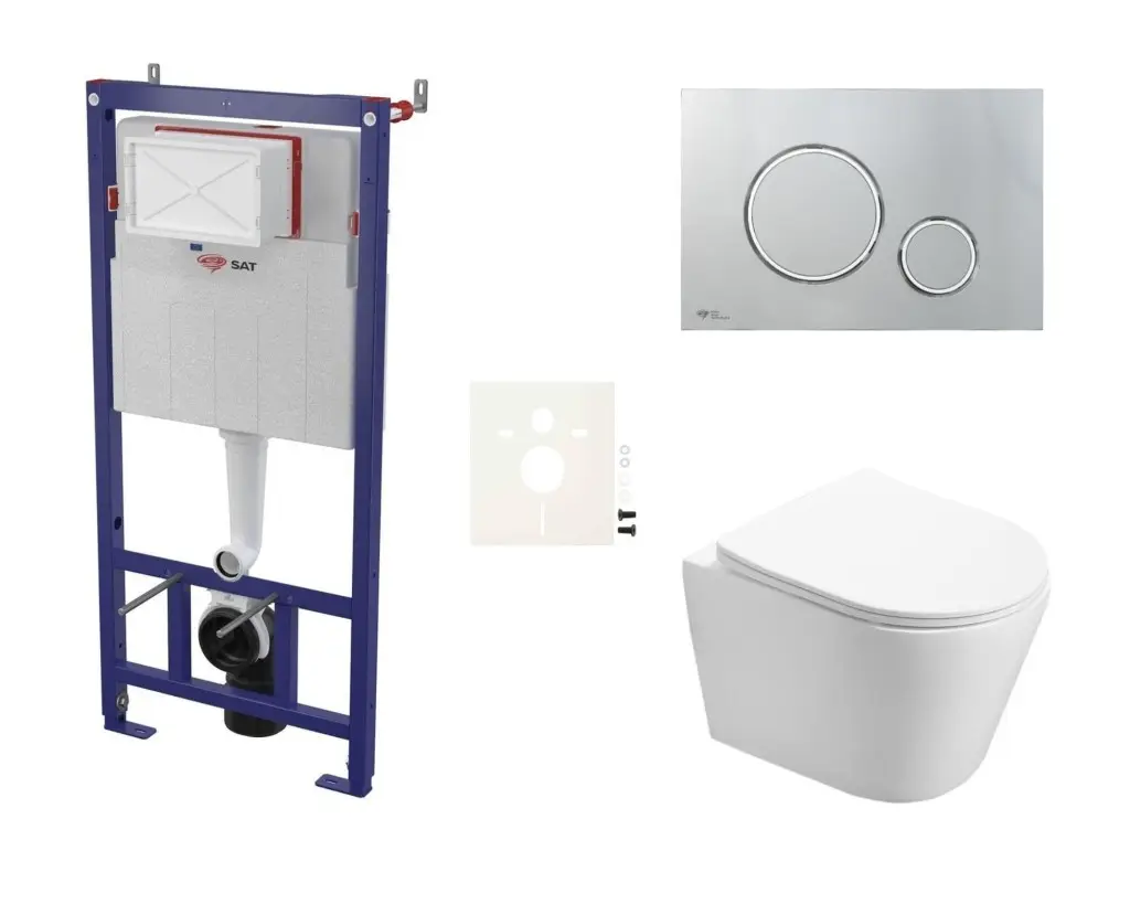 Cenově zvýhodněný závěsný WC set SAT do lehkých stěn / předstěnová montáž + WC SAT Infinitio SIKOSSIN71K SIKOSSIN71K
