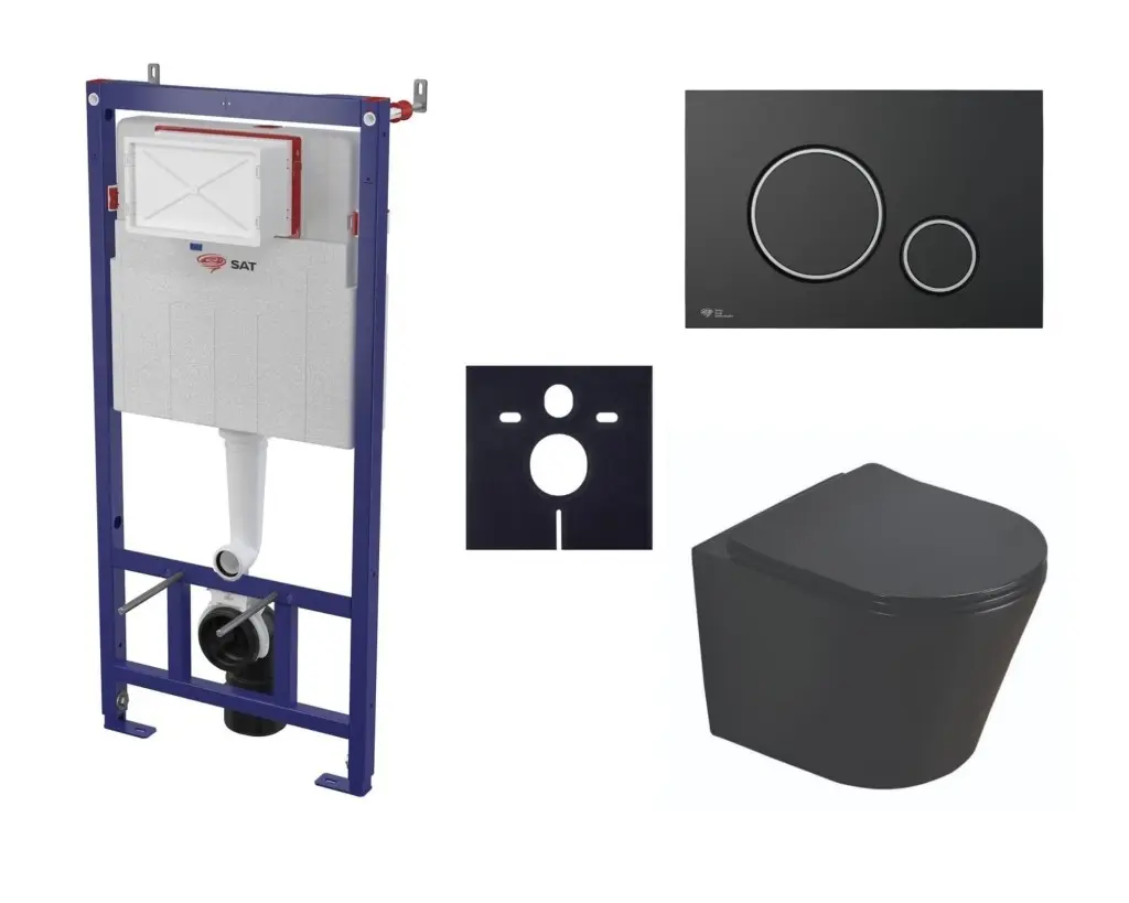 Cenově zvýhodněný závěsný WC set SAT do lehkých stěn / předstěnová montáž + WC SAT Infinitio SIKOSSINB78K SIKOSSINB78K